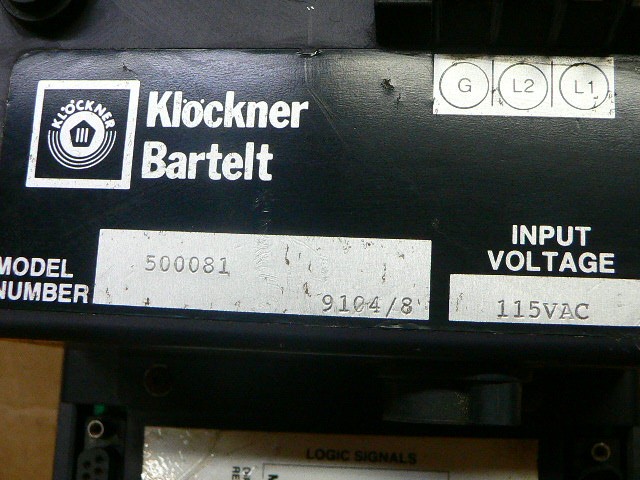Klockner Bartelt 500081 Programmable Limit Switch