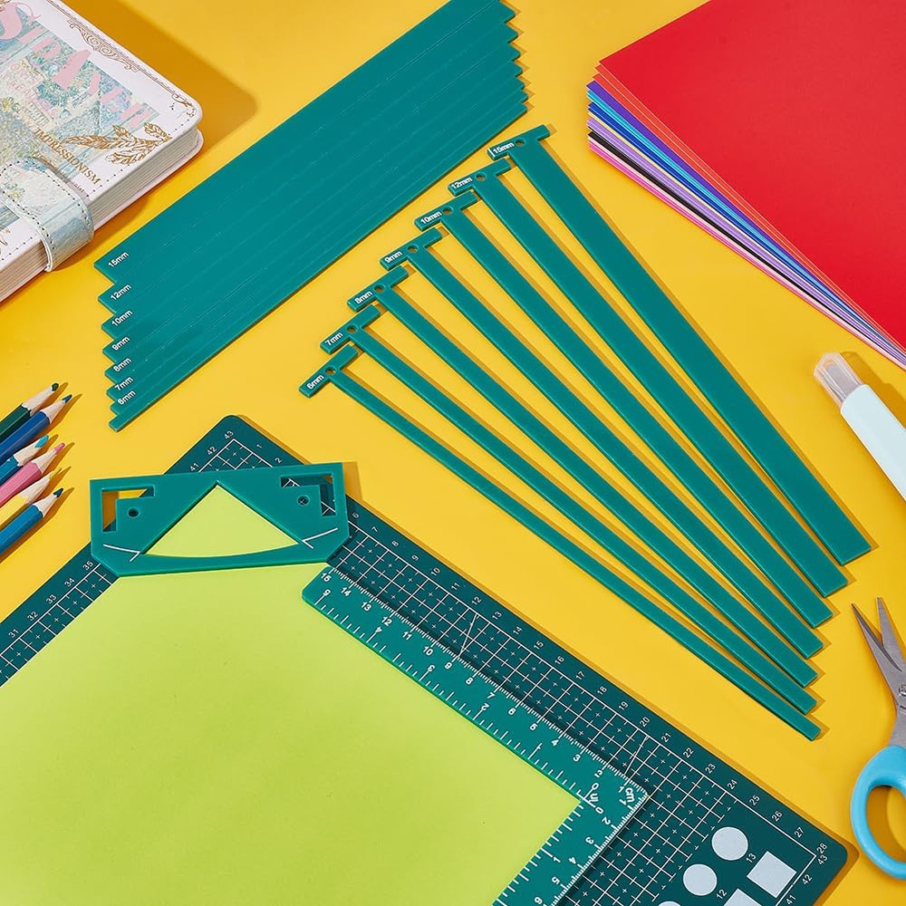 1 Set 17Pcs Flexible Acrylic Bookbinding Templates Binding Package Teal Bookbin