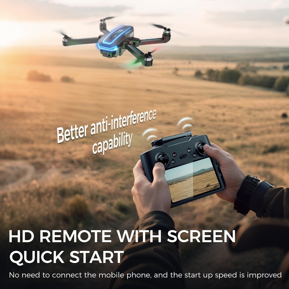 4K HD Camera GPS Drone, FPV Quadcopter with Auto Return, Lightweight, 2