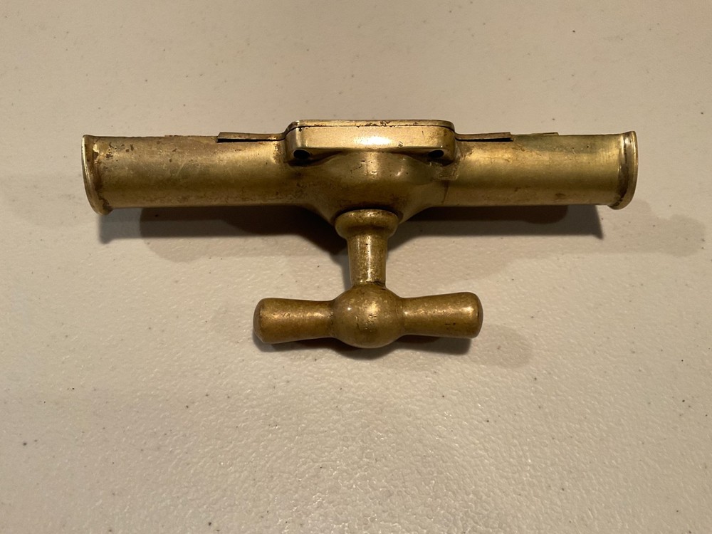 Antique Victorian Solid Brass Double Door Bolt Lock Set