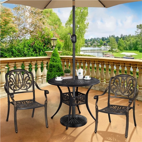 Round Patio Umbrella Base 30lbs 1.5″/1.9″ Outdoor Living Heavy Duty