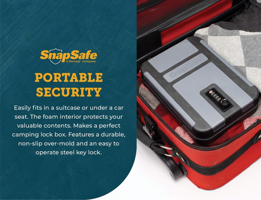 SnapSafe Treklite Gun Safe Lock Box with TSA Combination Lock
