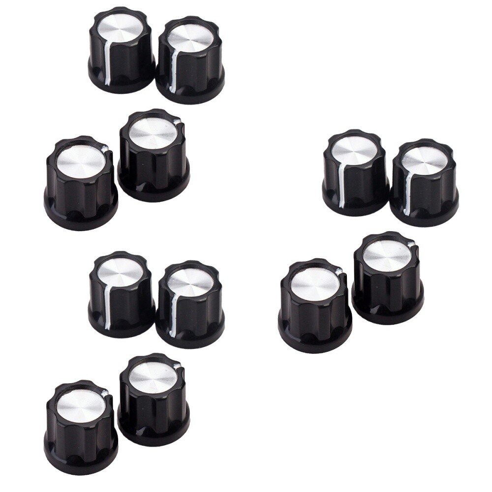 3 Pack Aluminum Foil Knob Volume Tone Control Knobs D-type Shaft