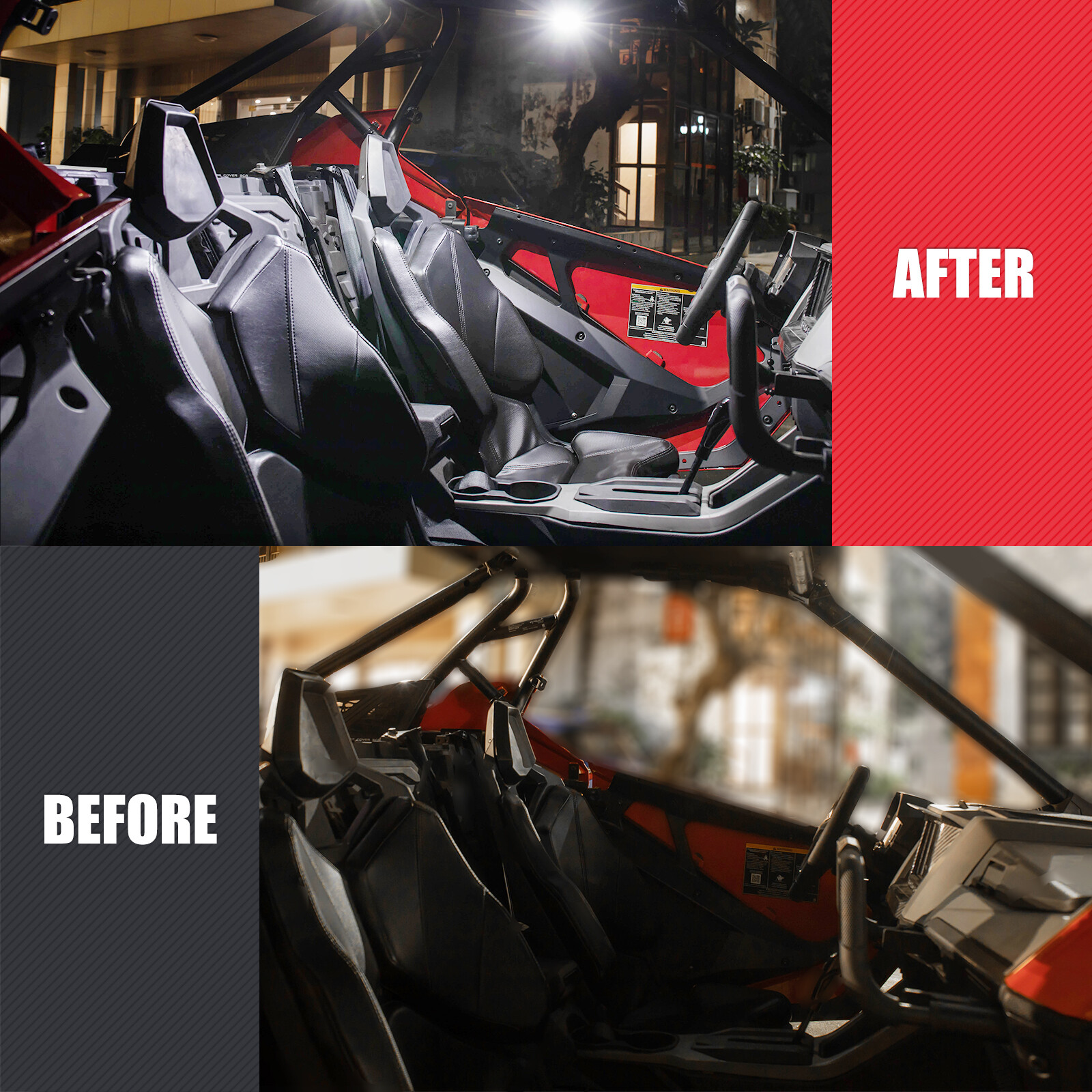 Upgraded Bracket LED Dome Light Roll Bar Mount for UTV ATV Polaris RZR Golf Cart