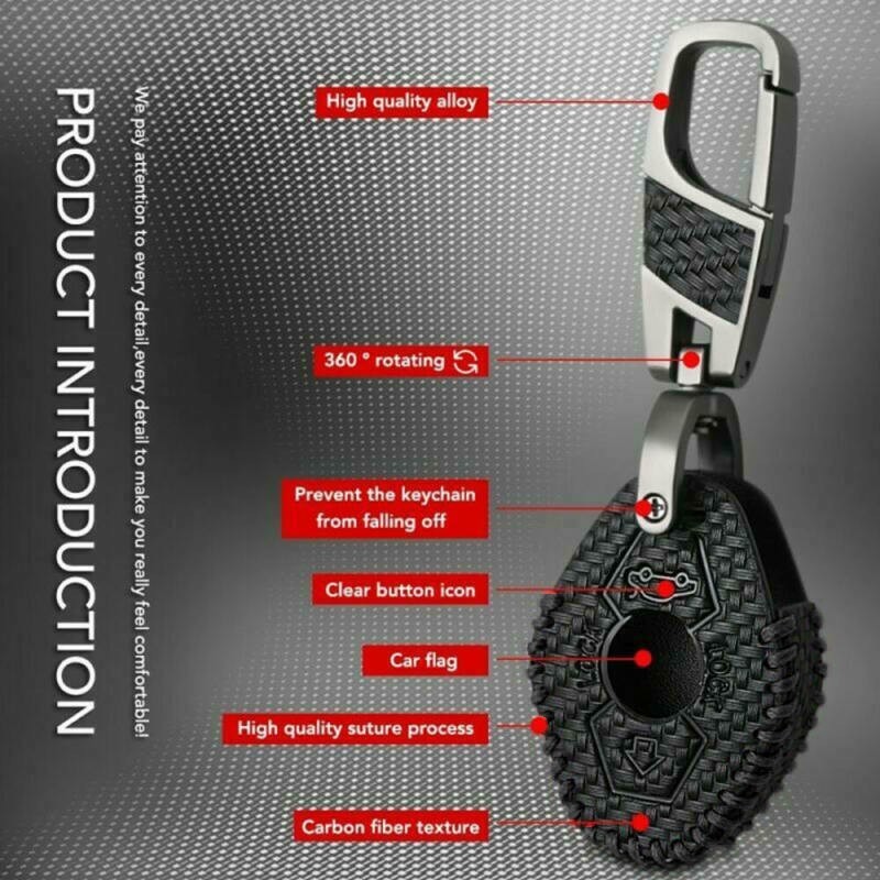 Carbon Leather Car Key Case For M3 E38 E39 E53 E60 E61 E83 E85 E86 Black