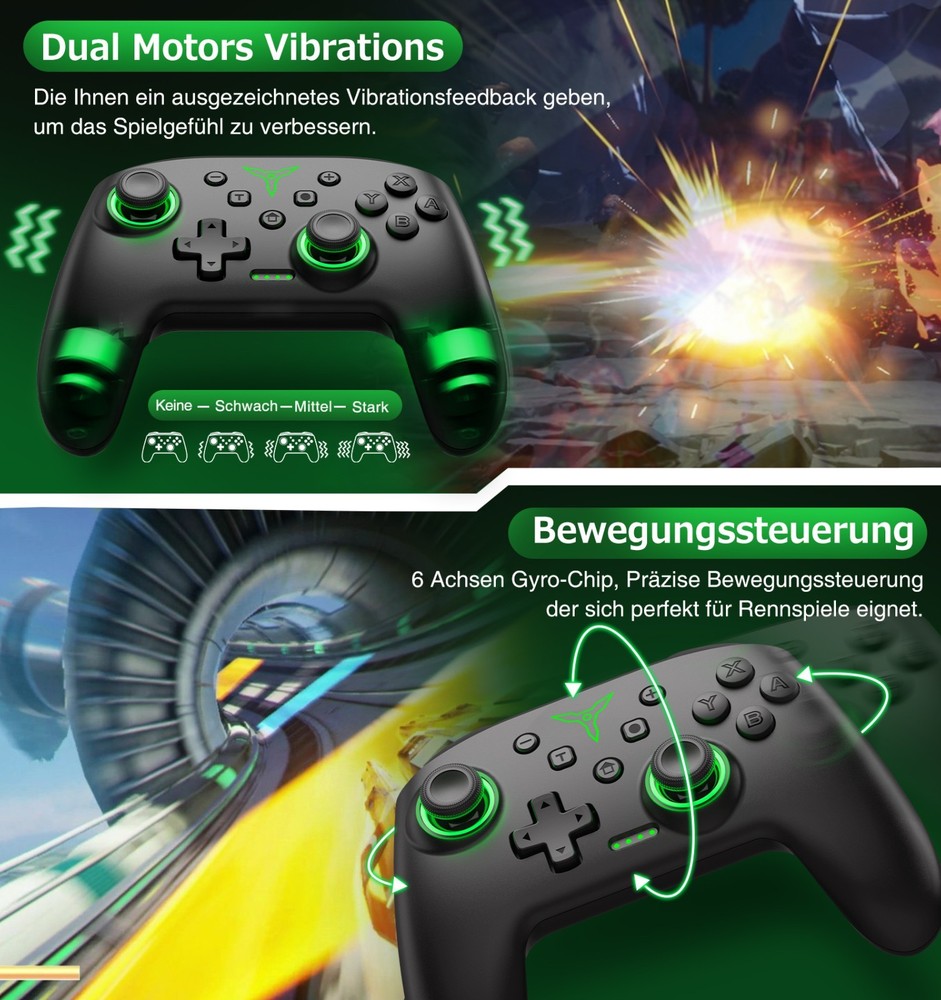 2Packs Wireless Switch Pro Controller for Nintendo Switch 2/OLED,Android/iOS