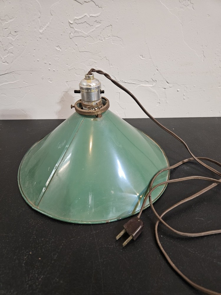 Classic Green Metal Shop Light