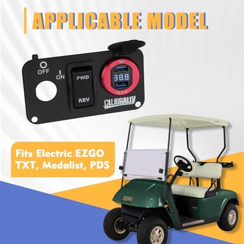EZGO Key Switch Plate with Forward Reverse Switch, DC 9V-48V 3.1A Fast Red