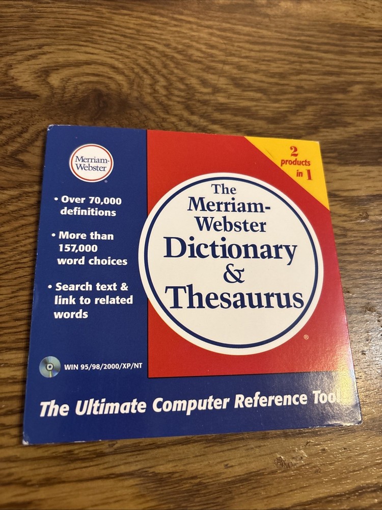 Merriam-Webster Dictionary & Thesaurys  Windows CD Rom Software