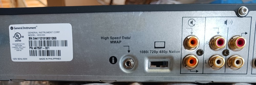 Motorola General Instrument High-definition Decoder Model Hdd - 200