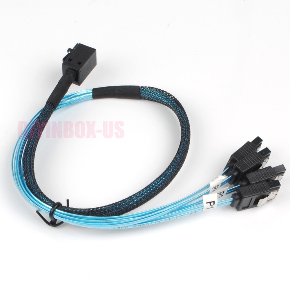 Internal Mini SAS HD SFF-8643 Host to 4 SATA 7pin Target Hard Disk Data Cable