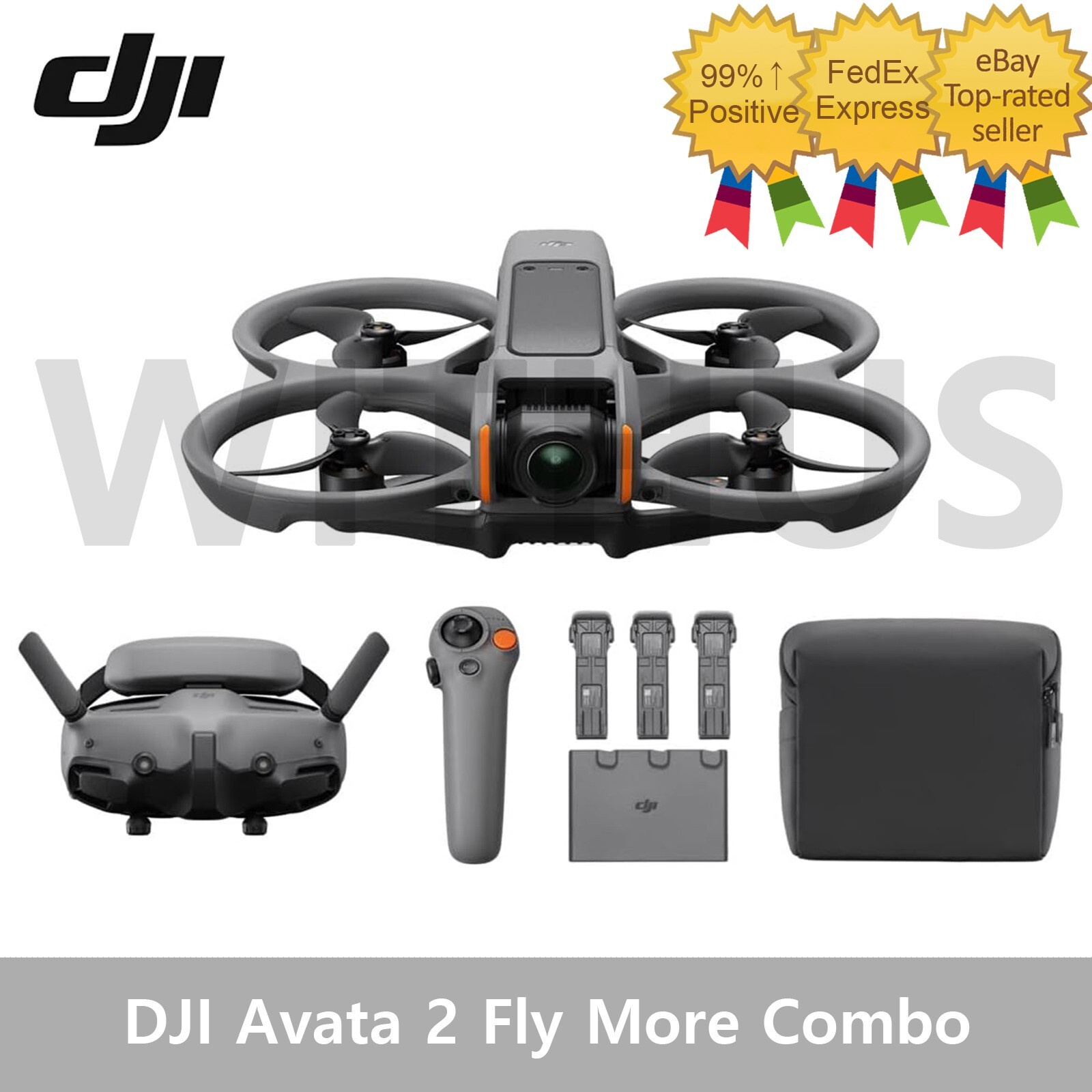 DJI Avata 2 Fly More Combo Camera Drone (3 Bastteries) + RC Motio 3 + Goggles 3