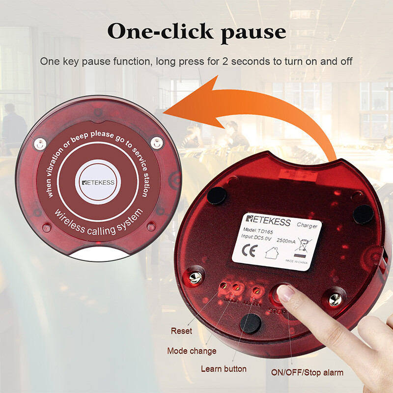 RetekessTD165 Pagers for Restaurants Wireless Pager System Queuing 20 Buzzer Bar