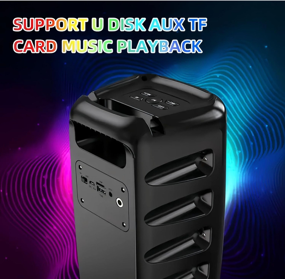 Portable Bluetooth Karaoke Machine, 1 Bluetooth Microphone/Speaker with Lights