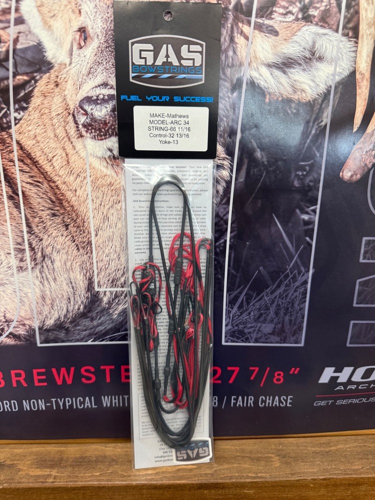 NEW Gas Mathews ARC 34 Bow Strings String COMPLETE SET Red and Black