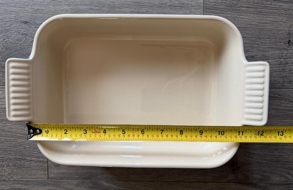 Le Creuset 8x11 Stoneware Rectangular Baking Dish Blue Cream