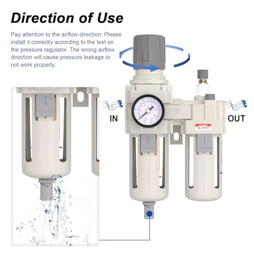 3/4" NPT Compressed Air Filter Regulator Lubricator 3/4"NPT Semi-Auto Drain