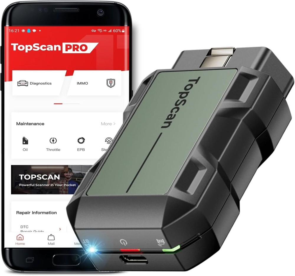 TOPDON TopScan Pro, OBD2 Scanner Bluetooth for iOS & Android, Diagnostic Scan To