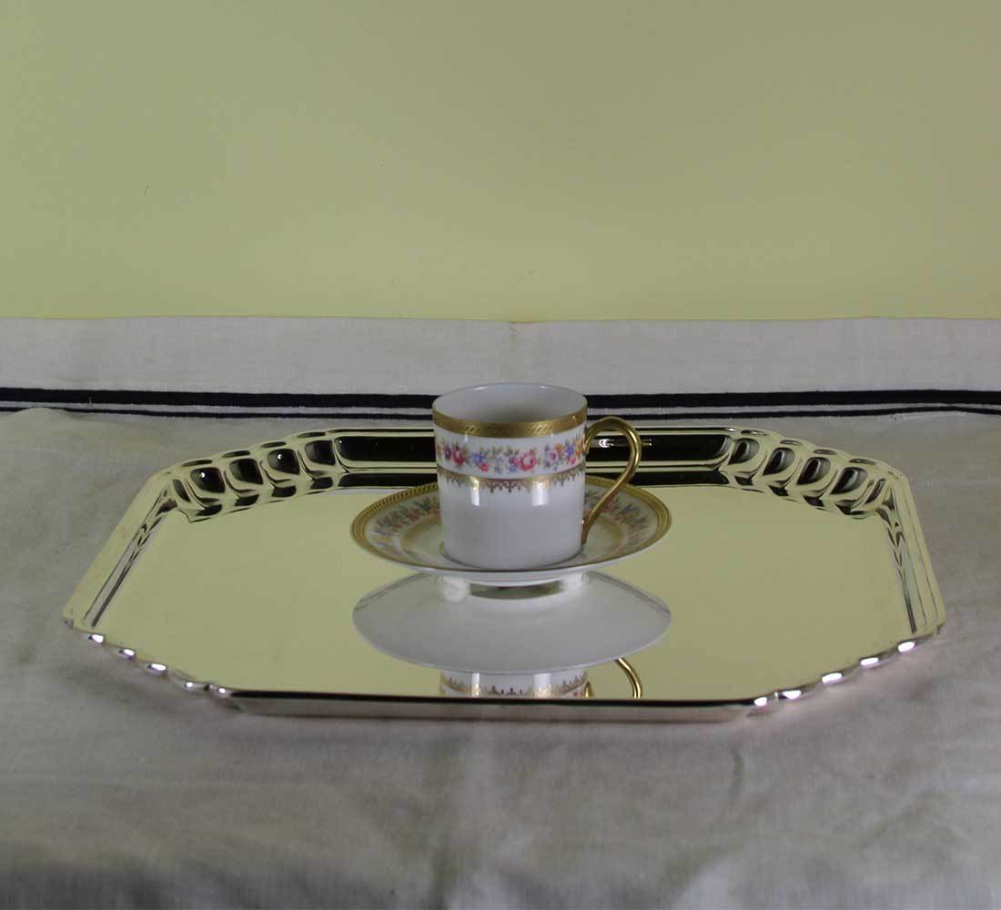 Silver Square Salver, Shaped Corners 11 in.