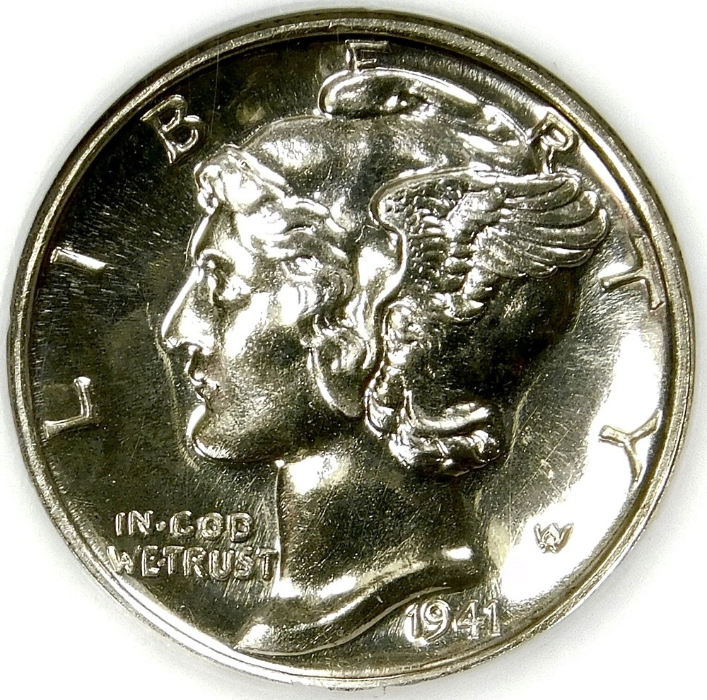 🥶💙❄️🤍💧💙🔥NGC PR67 1941 MERCURY  DIME
