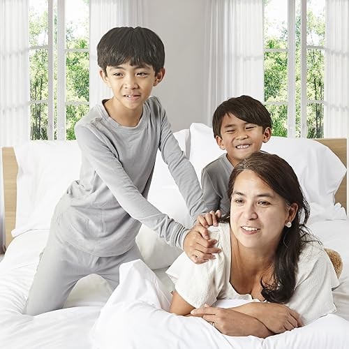 Sheets Set 6 Piece Cooling Bed Sheets with 4 Envelope Pillowcases King White
