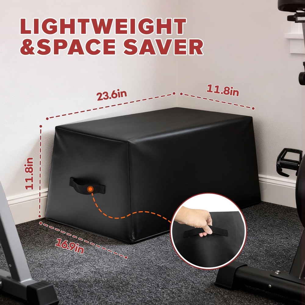 Hip Thrust Bench, Multi-Functional Hip Thrust Box for Home Gym, Non-Slip Black