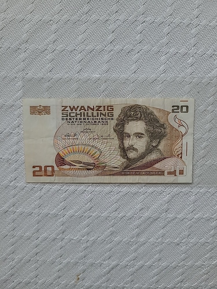 20 Austria Schilling 1986 Banknote. Collectable