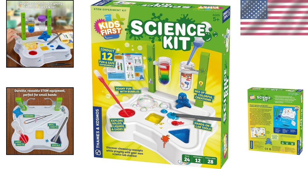 Kids First Science Kit – Safe STEM Lab with 20+ Tools & 12 Engaging Experiments