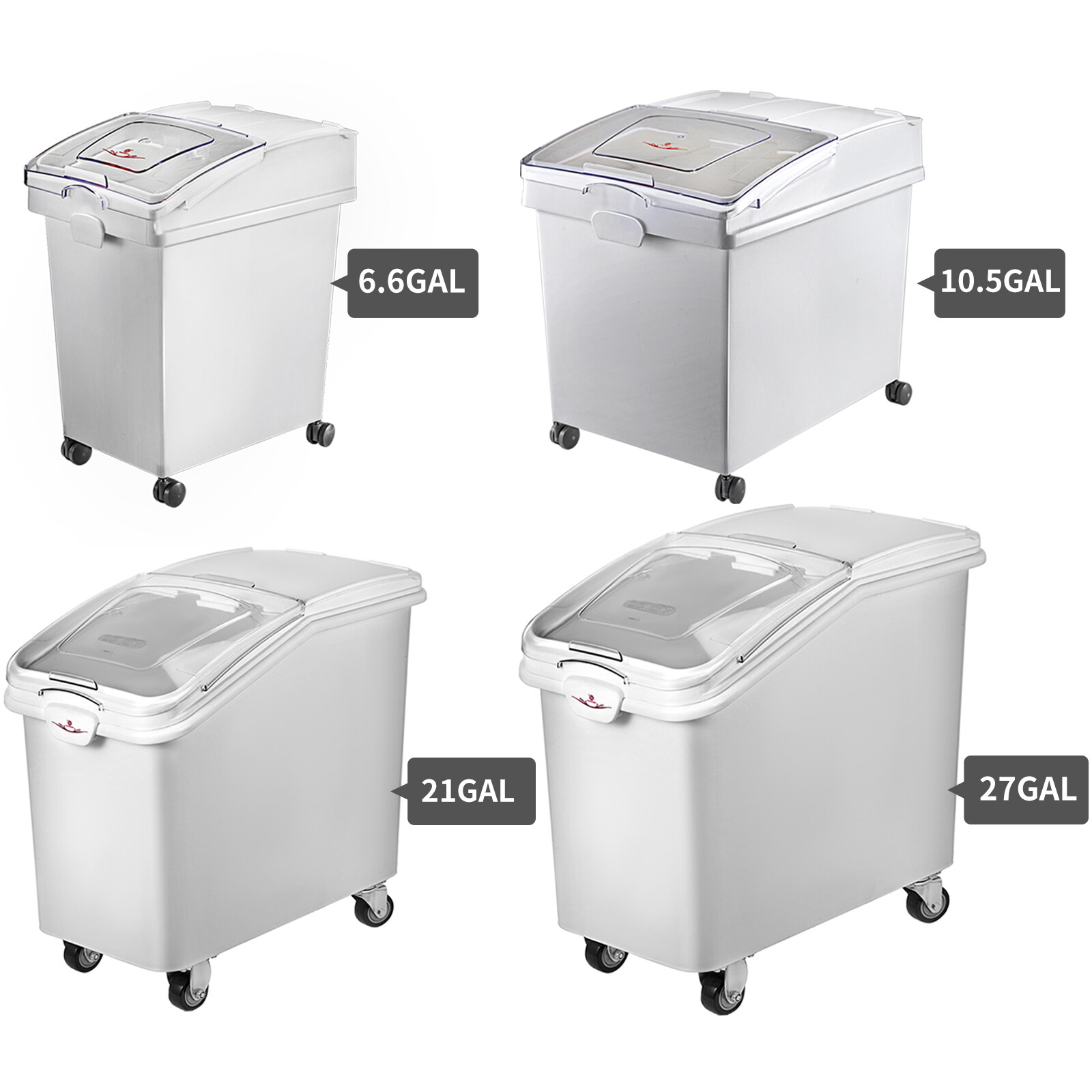 Dry Ingredient Storage Bin 10 Styles Mobile Container w/Scoop Commercial Kitchen