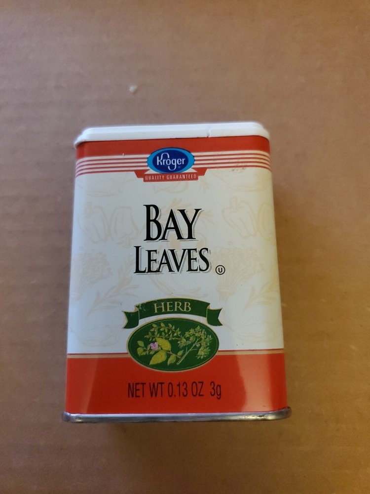 Kroger Bay Leaves Spice Tin, Empty D