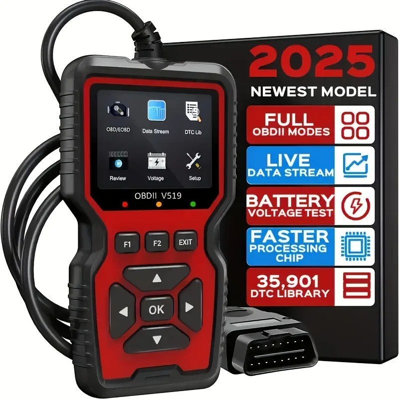 Professional OBD2 V519 Scanner - 2025 Upgraded OBDII + CAN Code Reader