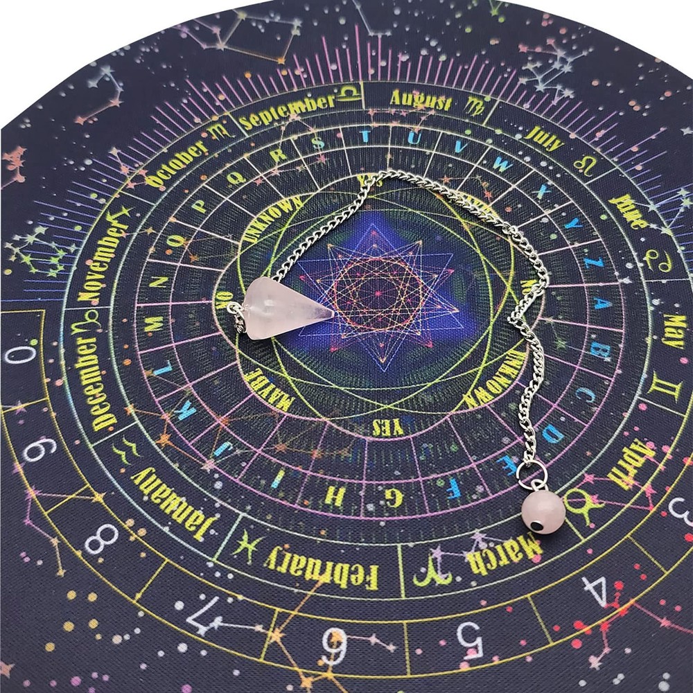 Dowsing Rods Kit - 2 Copper Witching Rods, Pendulum & Divination Mat for