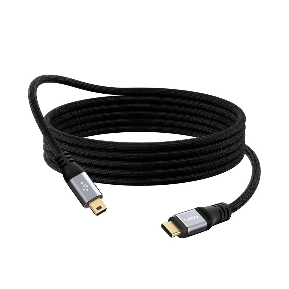 USB C to Mini Cable 6FT, Type C B Fast Charging Cord Black