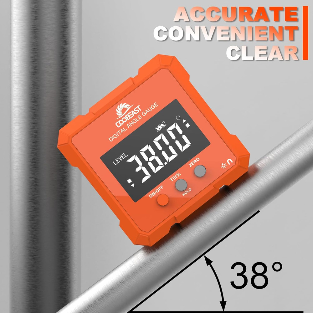 Digital Angle Finder Digital Level Angle Gauge Backlight Magnetic Base Compact