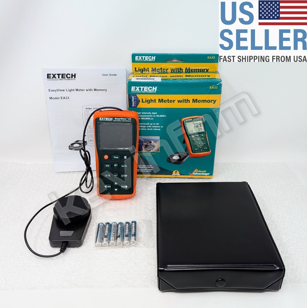 *NEW & GENUINE* Extech® EA33 EasyView™ Light Meter w/ Memory Illuminance + CASE