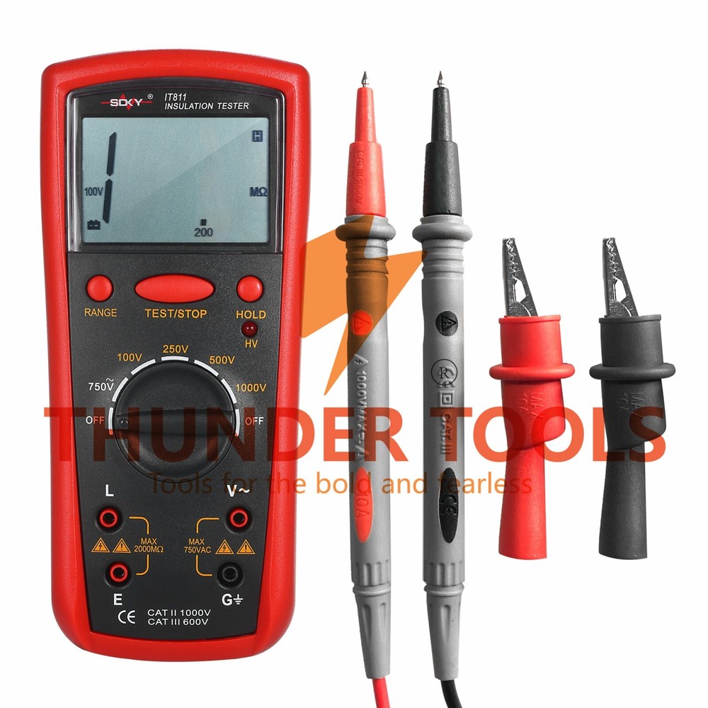 Thunder Tools Insulation Resistance Meter Digital Ohmmeter Handheld
