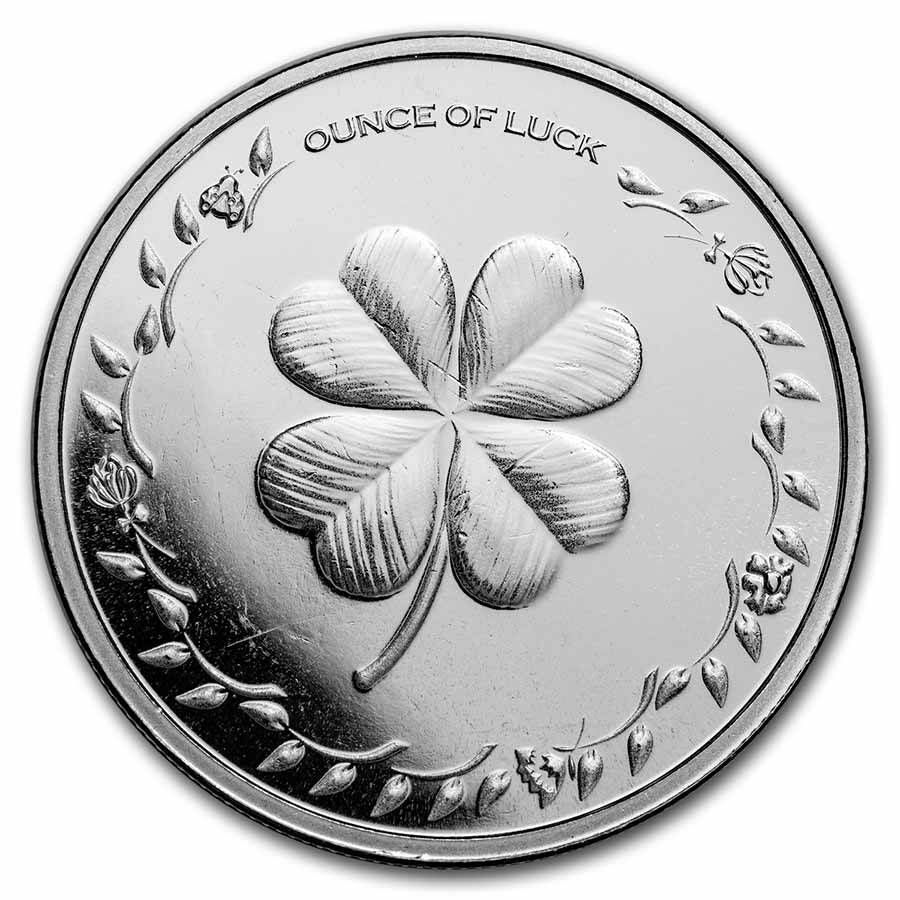 1 oz Silver Round - Ounce of Luck Clover & Horseshoe - SKU#247850