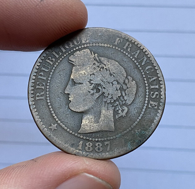 France 10 Centimes 1887 A Rare