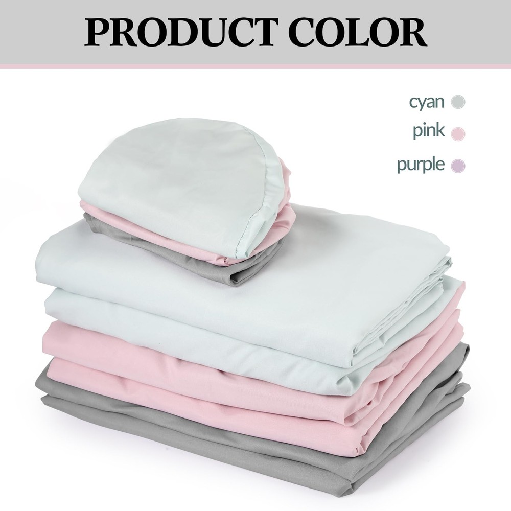 Kinlop 3 Sets Microfiber Massage Table Sheet Set 3 Colors 3 Piece Set Include...