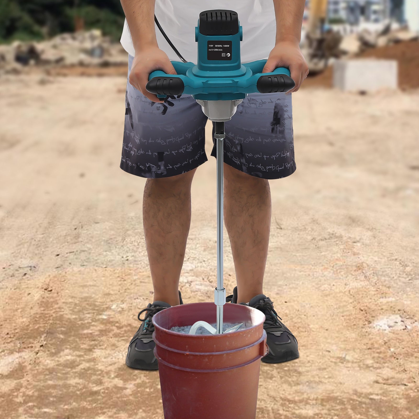 6 Speed  Handheld Electric Concrete Plaster Grout Paint Mortar Mixer Machine