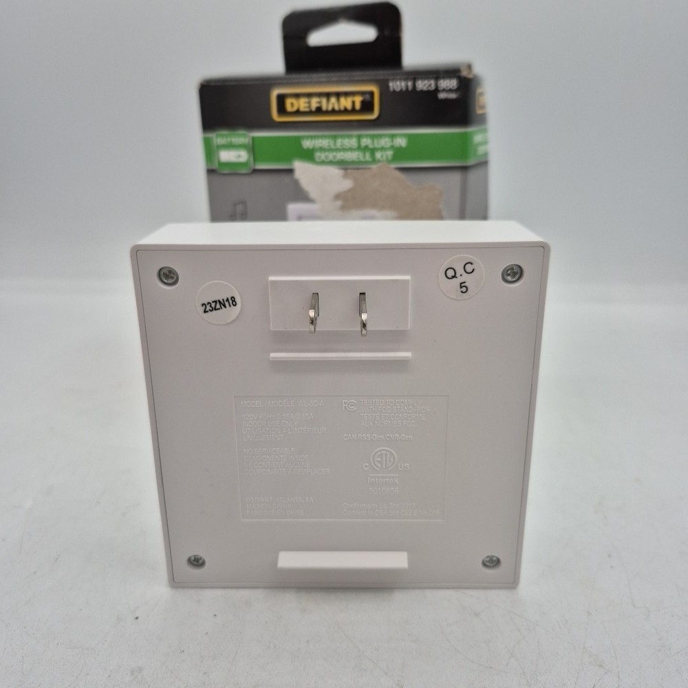 Wireless Plug-In Doorbell Kit with NO PUSH BUTTON, White