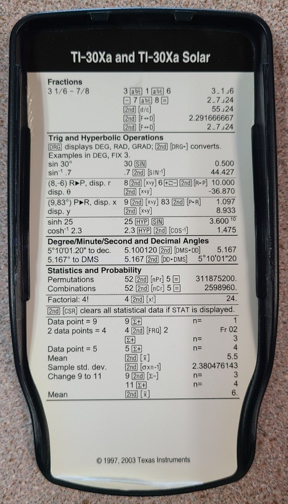 Texas Instruments TI-30Xa Scientific Calculator