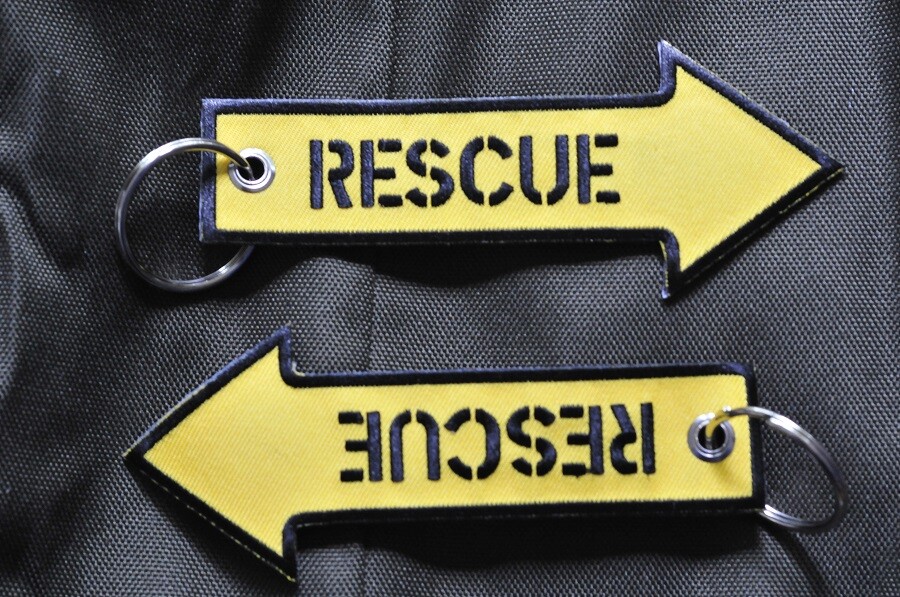 keychain keyring RESCUE bagage tag