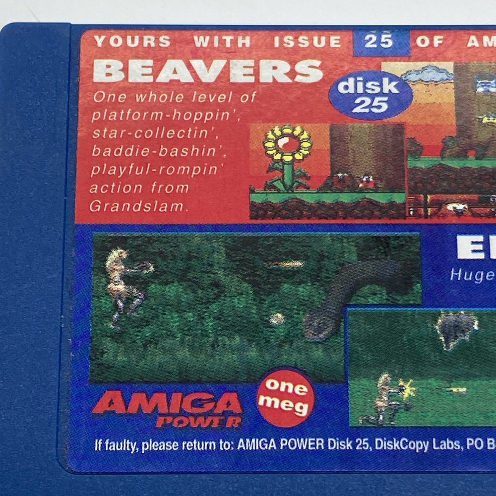 Amiga Power , Beavers, Commodore Amiga Floppy Disk VTG PC games untested