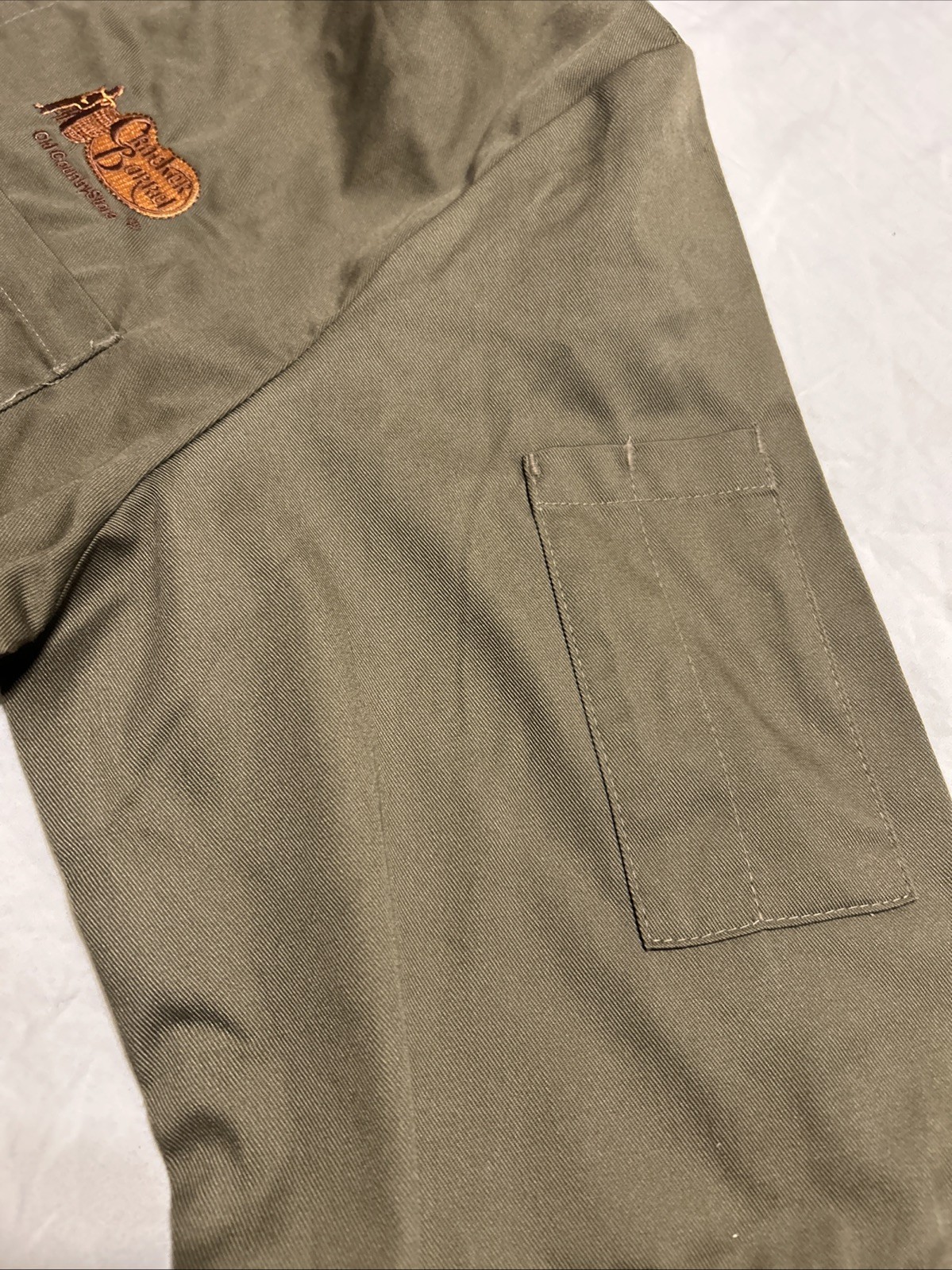 VTG Cracker Barrel Old Country Store Chef Coat Restaurant Uniform Green Medium