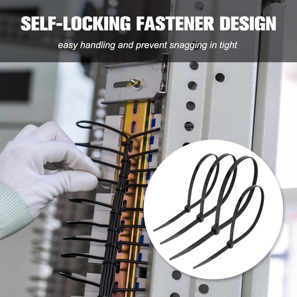 400 Assorted Nylon Cable Ties: Strong & Durable; Perfect for Workshop Projects