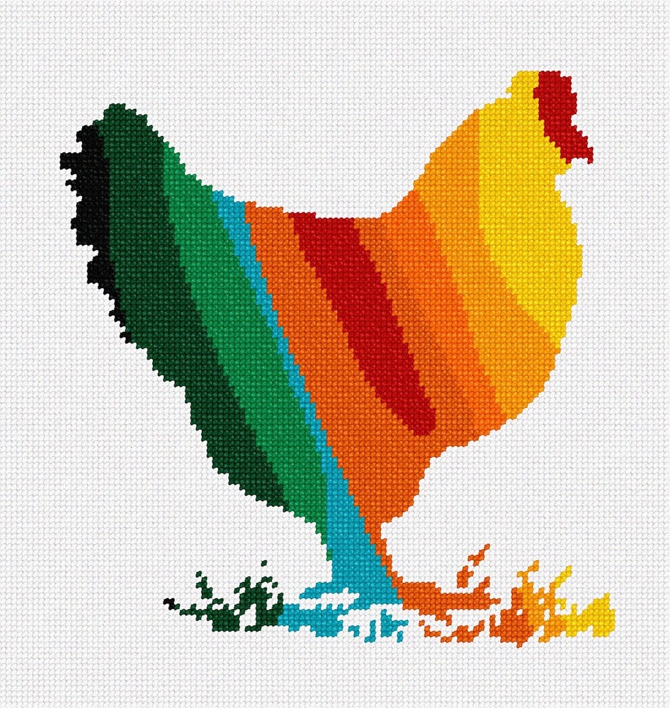 French Rooster Silhouette Needlepoint Kit or Canvas