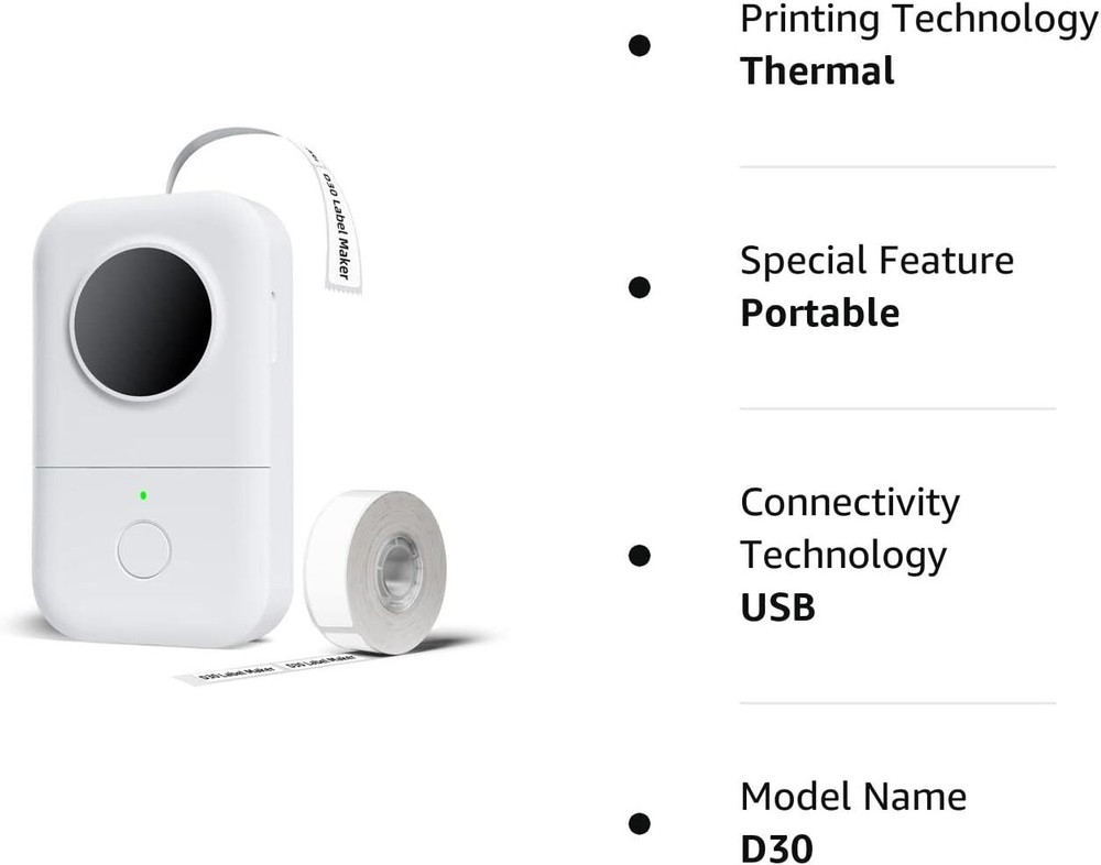 Phomemo D30 Label Maker Machine Portable Bluetooth Mini Thermal Label Printer