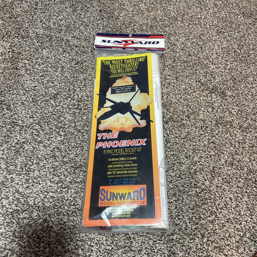 Sunward The Phoenix Rocket Fighter Flying Model Rocket Kit - Sealed, OOP