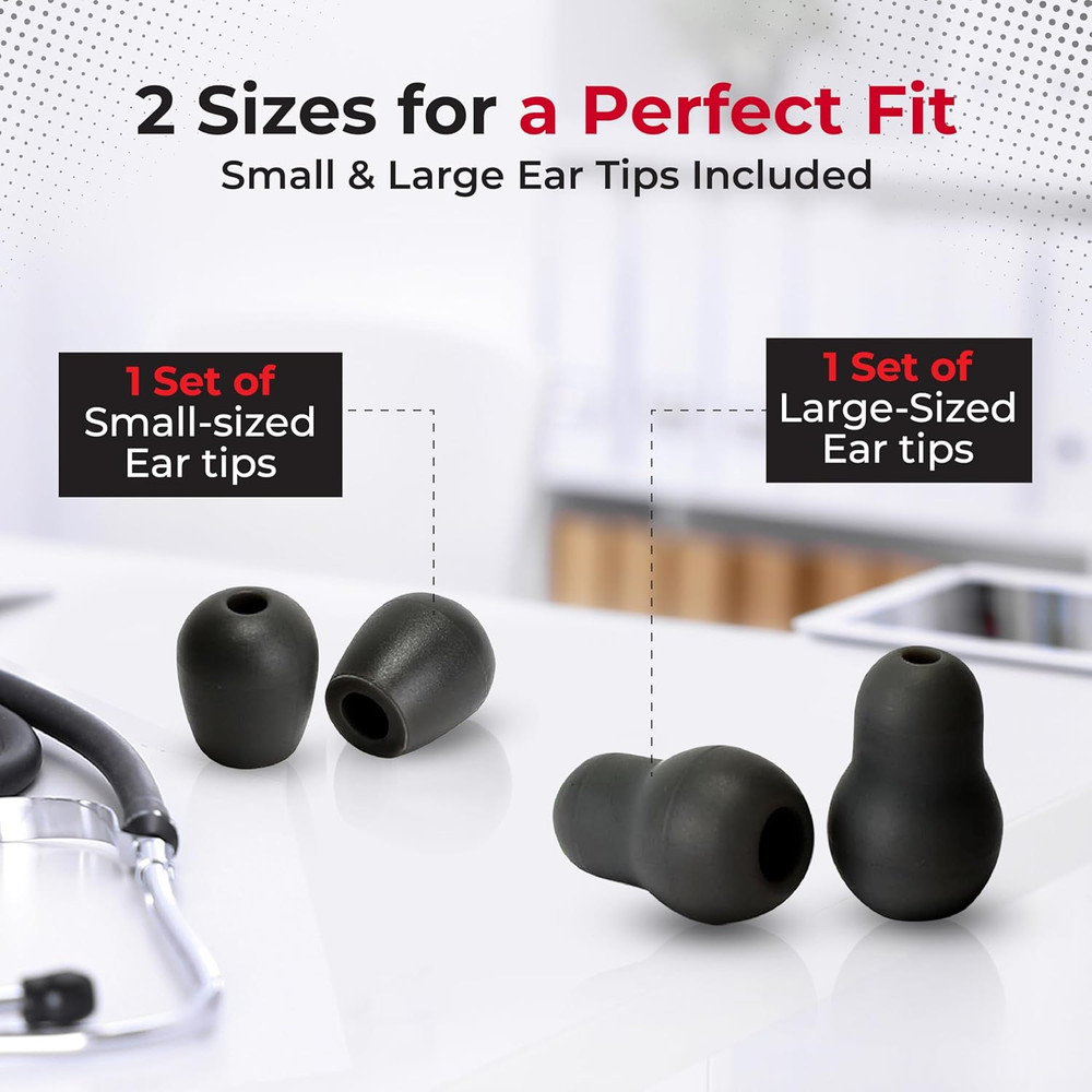Stethoscope Replacement Ear Tips, Ear Pieces - Compatible with Littmann Stethosc